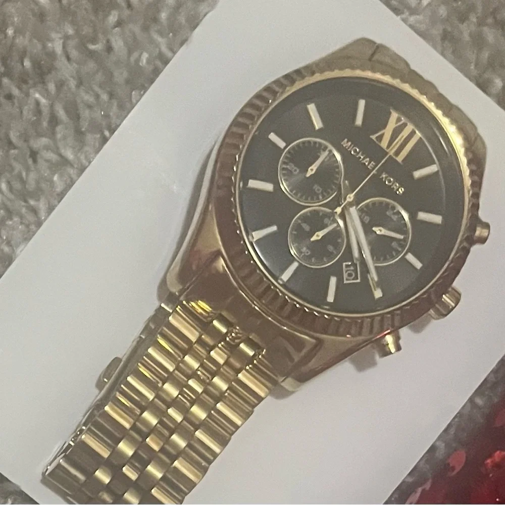 Michael Kors Gold and Black Chronograph Watch - Picture 2 of 4